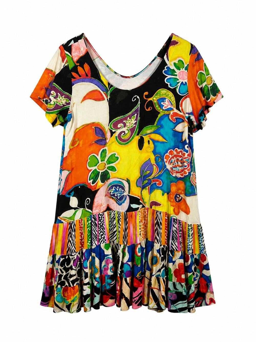 Jam's World Mini Multi Print Tiered Dress XL